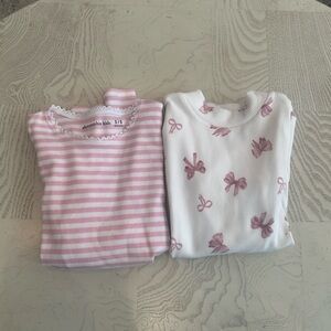 2Abercrombie Kids Pink and White long sleeve shirts